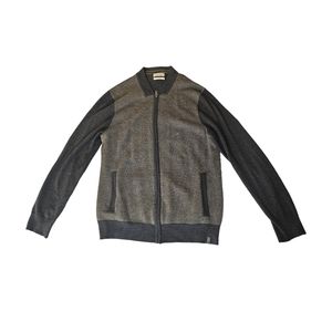 Calvin Klein Men's Grey Full Zip Up Merino Wool Sweater Medium